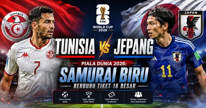 Tunisia vs Jepang Piala Dunia 2026: Samurai Biru Berburu Tiket 16 Besar
