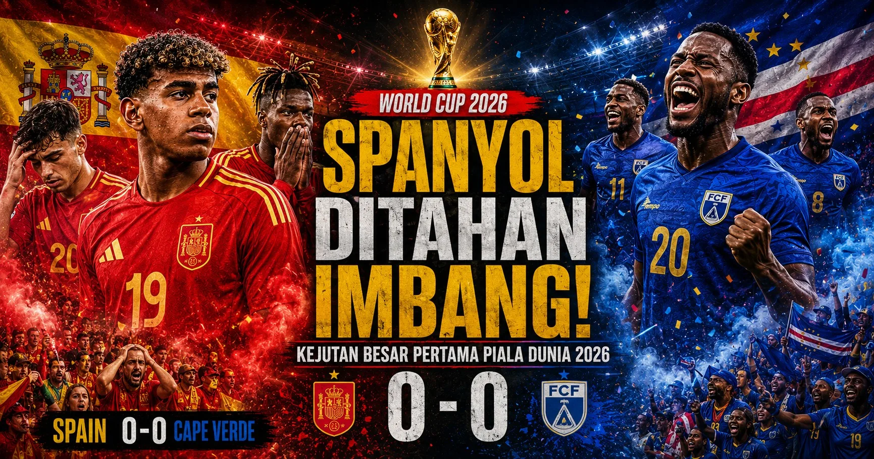 Spanyol Ditahan Imbang Cape Verde, Kejutan Besar Pertama Piala Dunia 2026