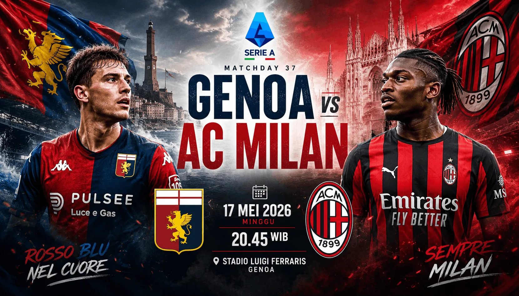 Genoa vs AC Milan 17 Mei 2026: Rossoneri Bidik Kemenangan Penting di Serie A