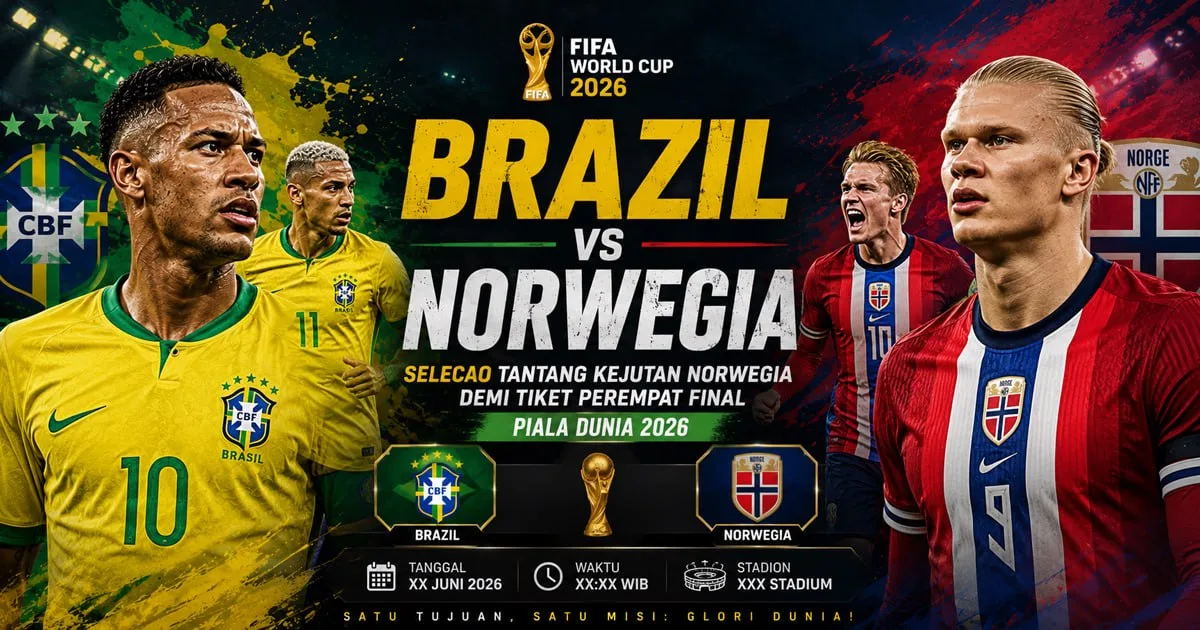 Brazil vs Norwegia: Selecao Tantang Kejutan Norwegia Demi Tiket Perempat Final Piala Dunia 2026