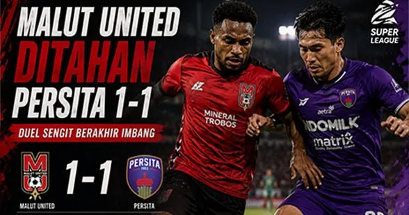 Malut United Ditahan Persita 1-1, Duel Sengit Berakhir Imbang