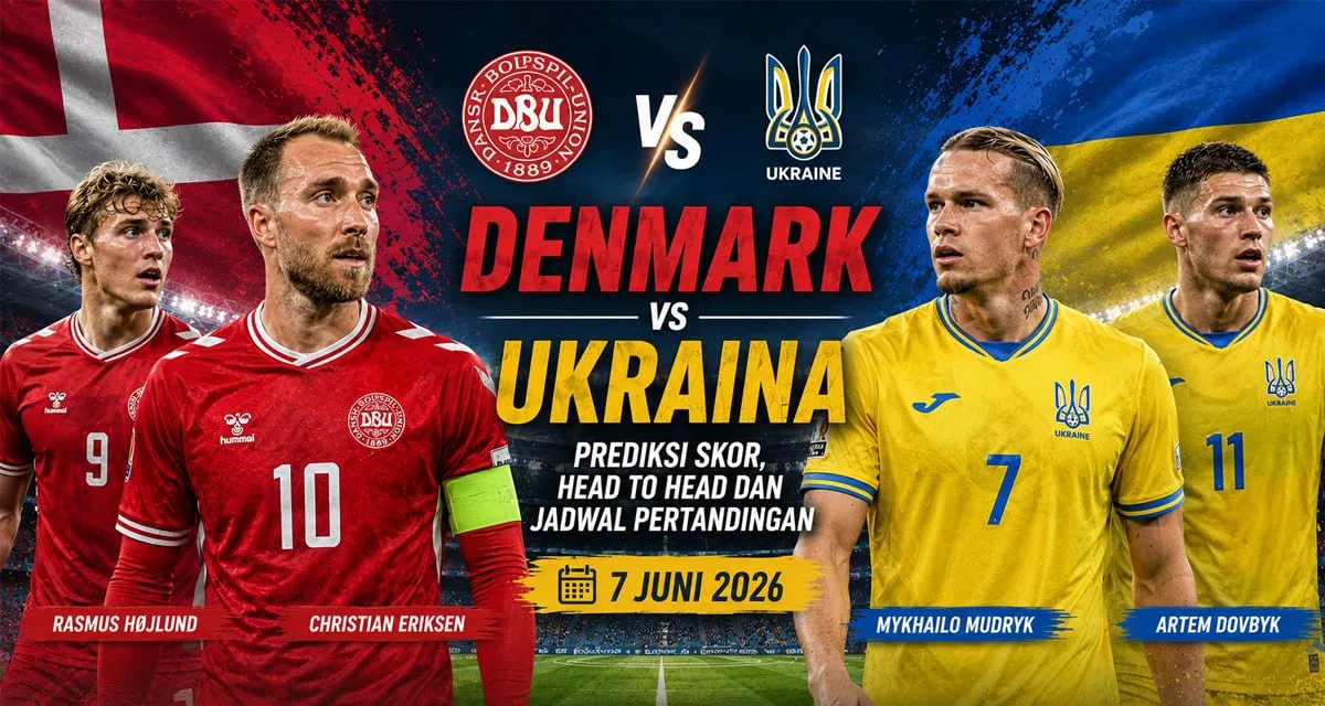 Denmark vs Ukraina: Prediksi Skor, Head to Head dan Jadwal Pertandingan 7 Juni 2026