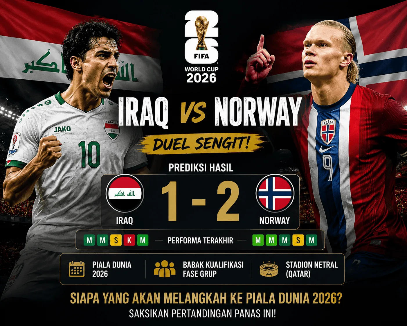 Iraq vs Norway: Duel Sengit, Prediksi Hasil, dan Statistik Pertandingan
