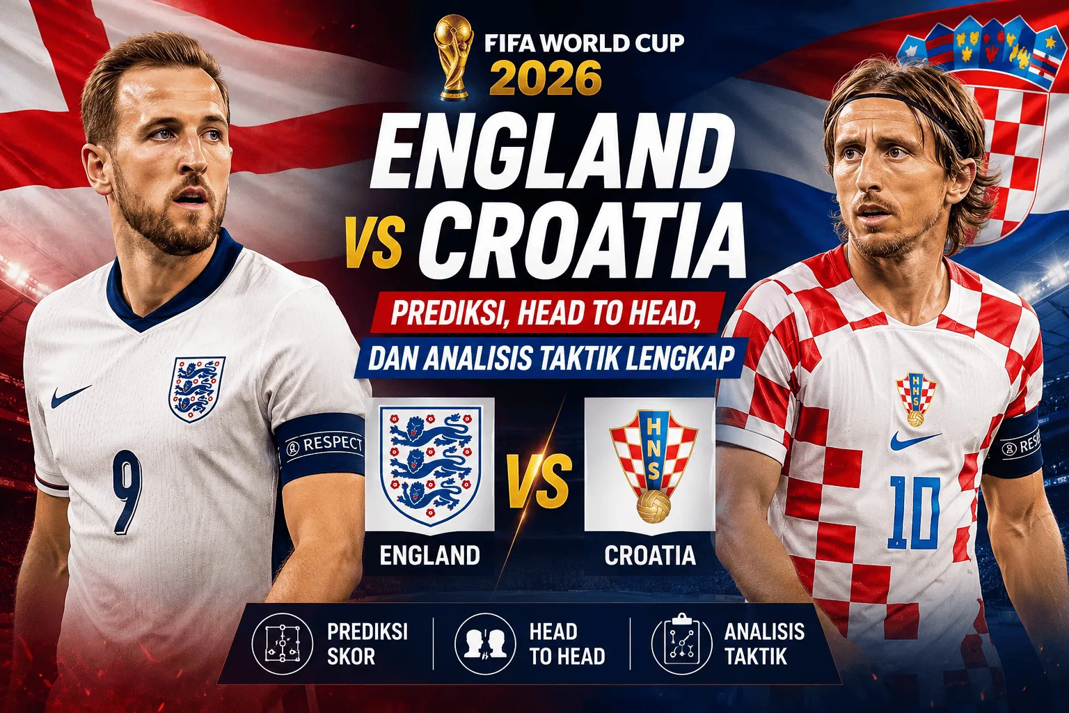 England vs Croatia: Prediksi, Head to Head, dan Analisis Taktik Lengkap Piala Dunia 2026