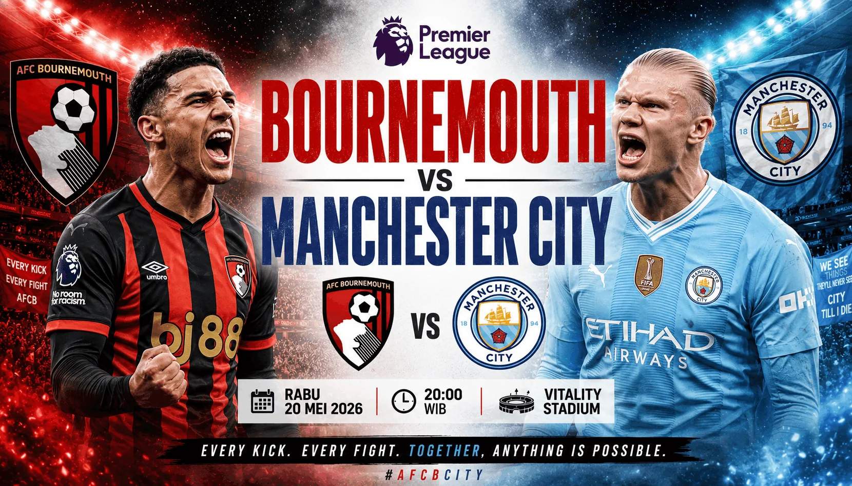 Bournemouth vs Manchester City 20 Mei 2026: The Citizens Incar Kemenangan Penting di Premier League