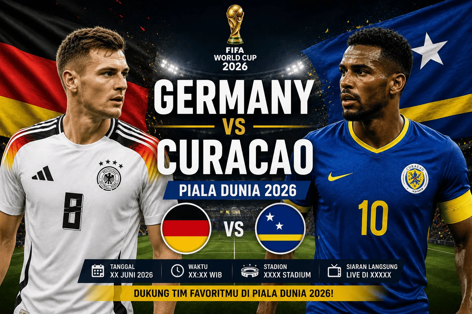 Prediksi Skor Germany vs Curacao Piala Dunia 2026: Head to Head, Susunan Pemain, dan Analisis Pertandingan
