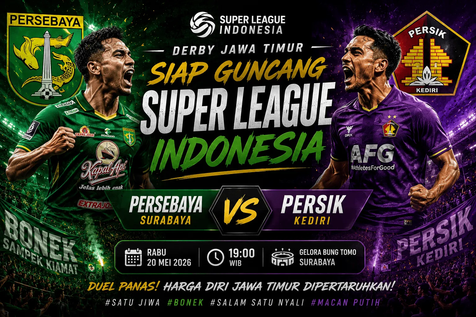 Persebaya Surabaya vs Persik Kediri: Derby Jawa Timur Siap Guncang Super League Indonesia