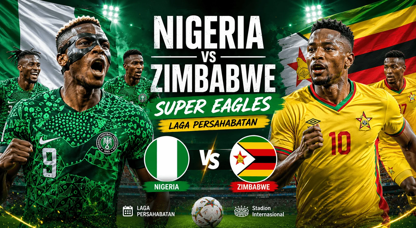 Nigeria vs Zimbabwe: Super Eagles Siap Tunjukkan Performa Terbaik di Laga Persahabatan