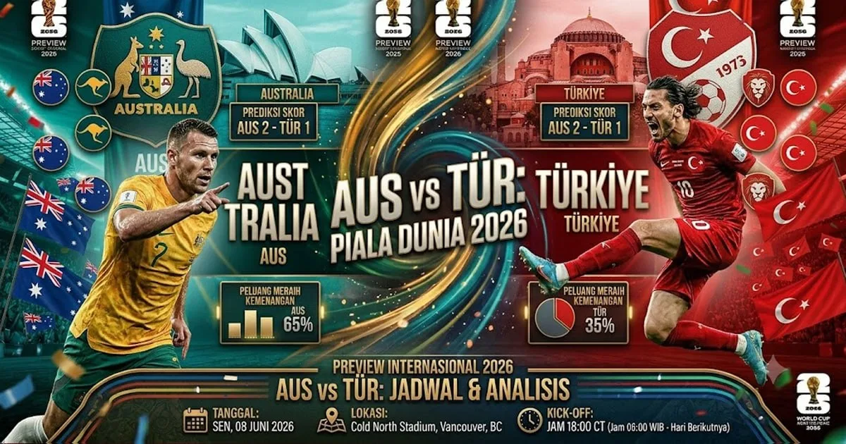 Australia Kalahkan Türkiye 2-1 di Piala Dunia 2026, Drama Gol dan Statistik Lengkap