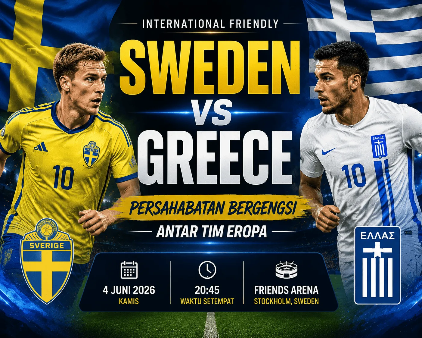 Sweden vs Greece: Persahabatan Bergengsi Antar Tim Eropa