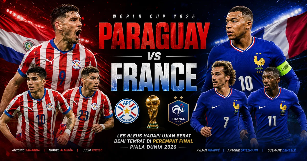 Paraguay vs France: Les Bleus Hadapi Ujian Berat Demi Tempat di Perempat Final Piala Dunia 2026