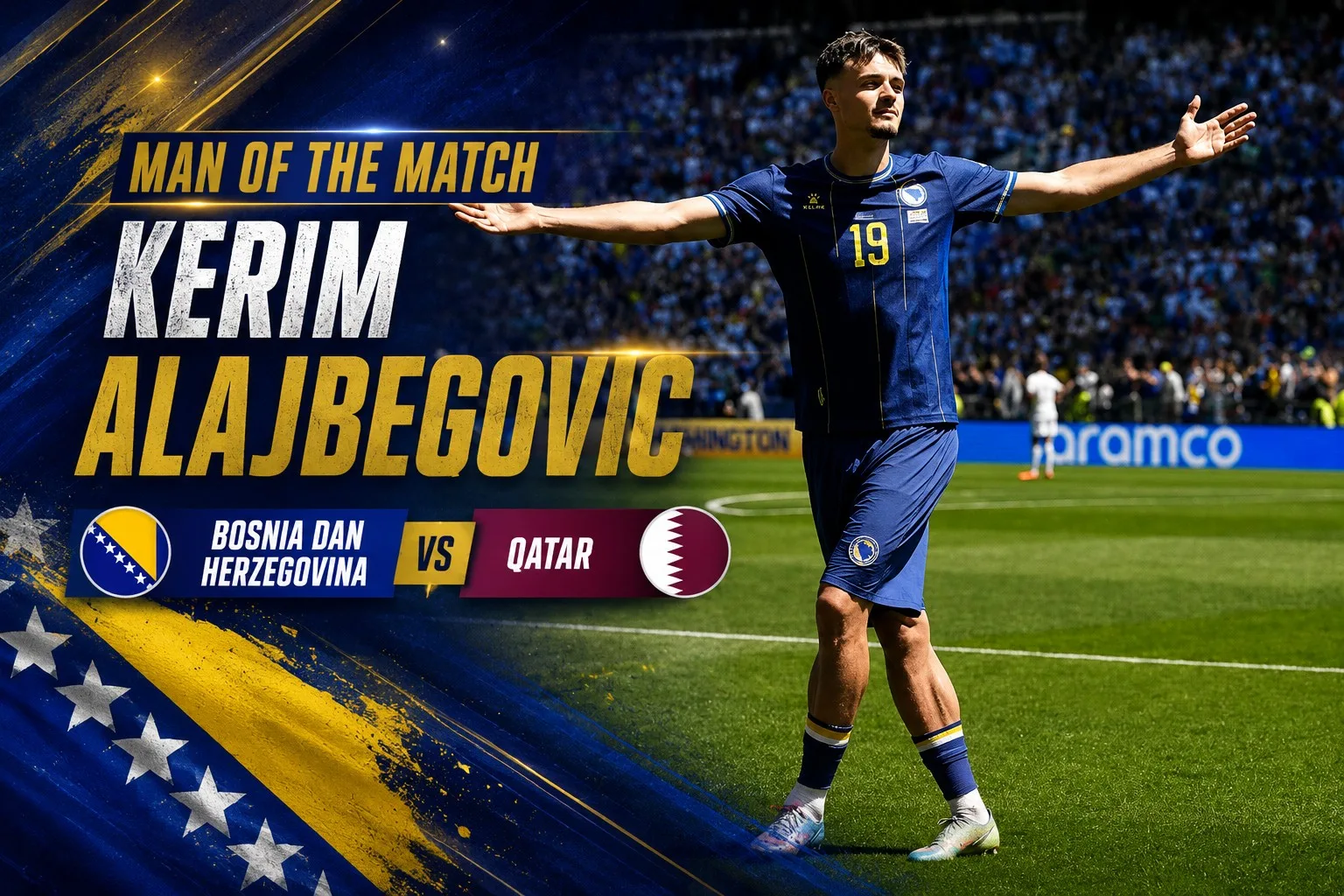 Man of the Match Bosnia dan Herzegovina vs Qatar: Kerim Alajbegovic, Bocah Ajaib yang Menyalakan Mimpi Bosnia