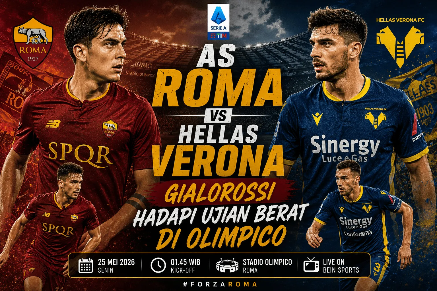 AS Roma vs Hellas Verona: Giallorossi Hadapi Ujian Berat di Olimpico