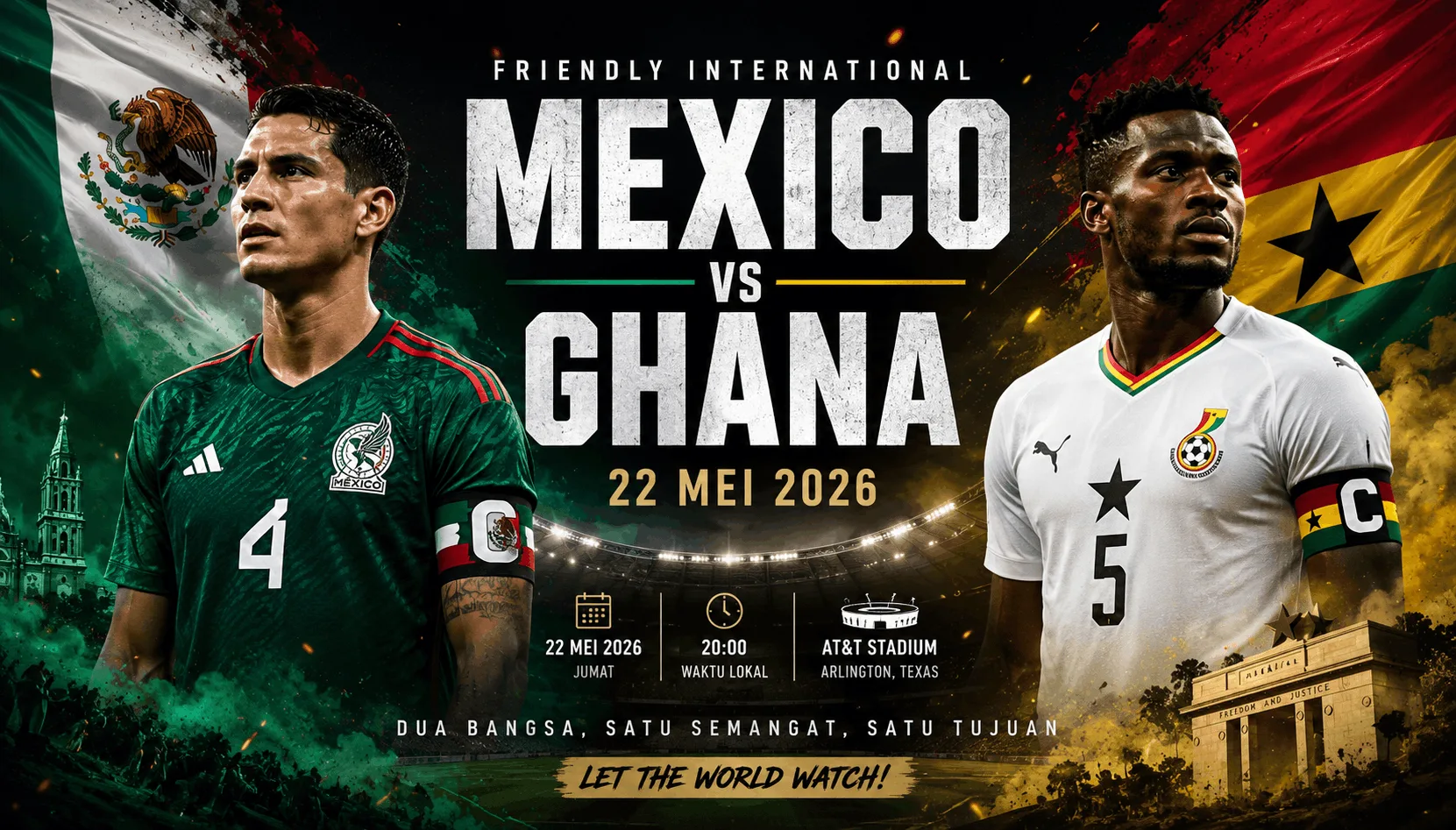 Mexico vs Ghana 22 Mei 2026: El Tri Uji Ketangguhan Black Stars di Laga Friendly International