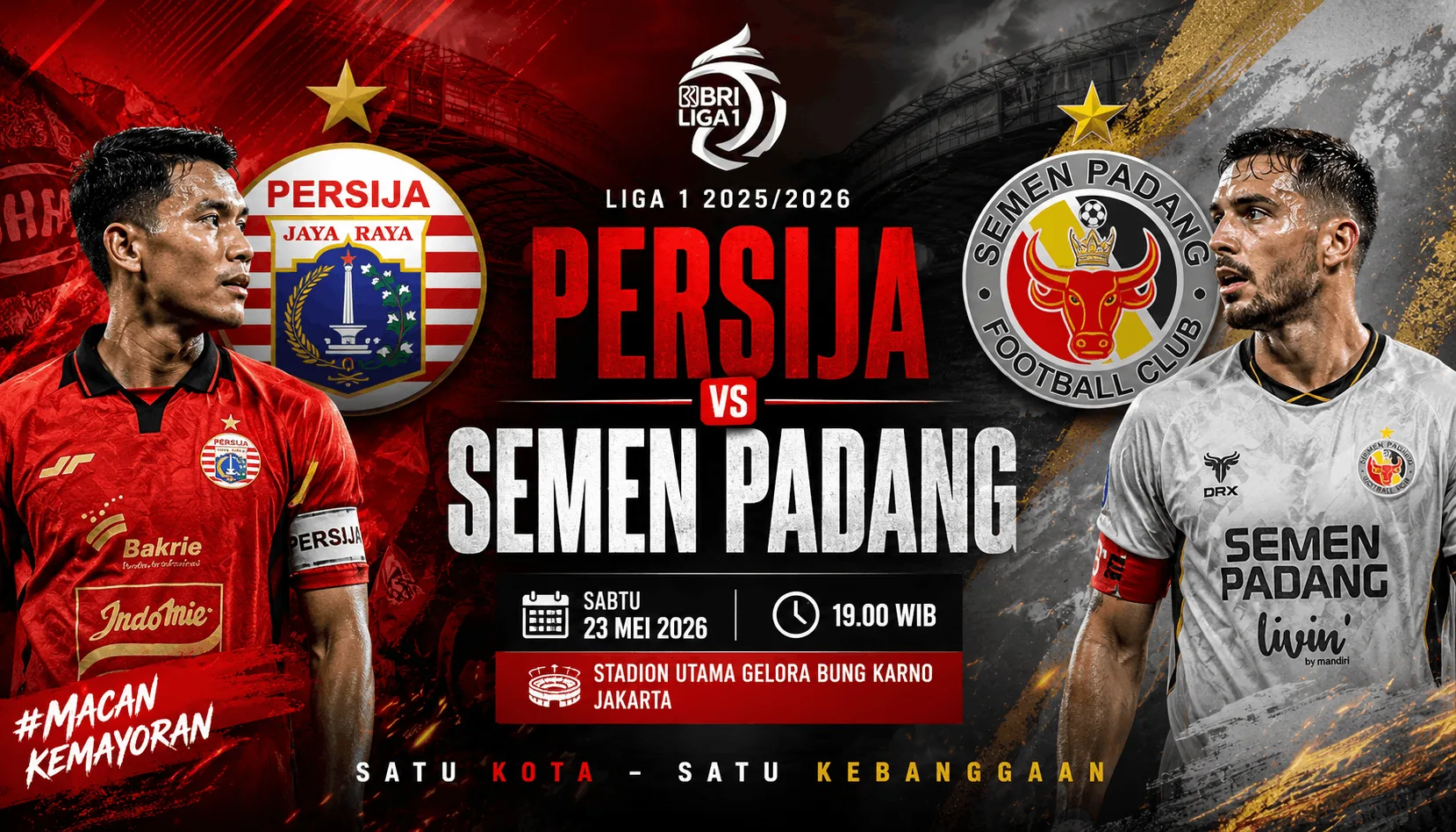 Persija vs Semen Padang 23 Mei 2026: Macan Kemayoran Incar Tiga Poin Penting di Liga 1