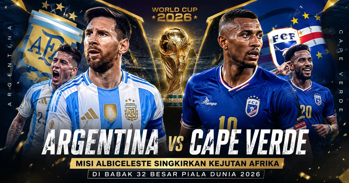 Argentina vs Cape Verde: Misi Albiceleste Singkirkan Kejutan Afrika di Babak 32 Besar Piala Dunia 2026