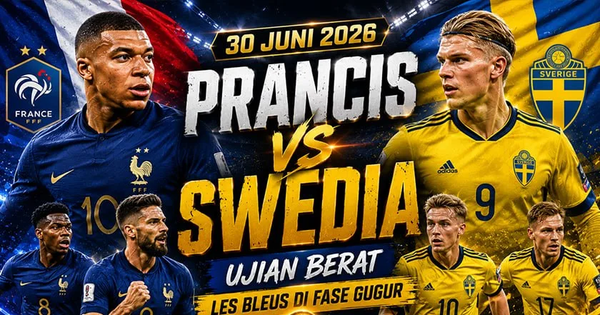 Prancis vs Swedia 3-1: Hasil Piala Dunia 2026, Les Bleus Tampil Perkasa di Babak 32 Besar