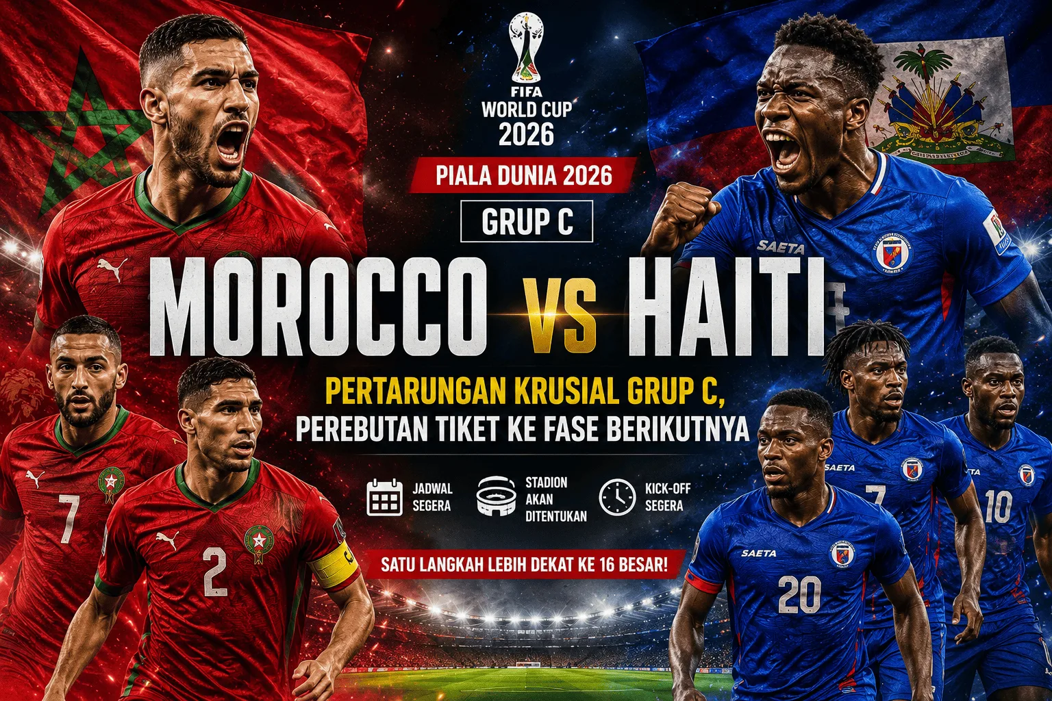 Morocco vs Haiti: Pertarungan Krusial Grup C, Perebutan Tiket ke Fase Berikutnya