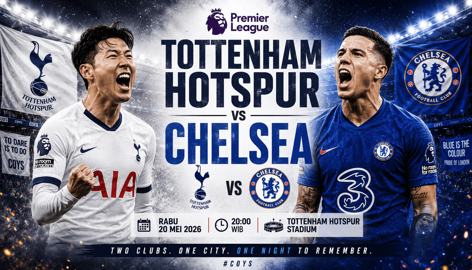 Tottenham Hotspur vs Chelsea 20 Mei 2026: Derby London Panas Penentu Posisi Akhir Premier League