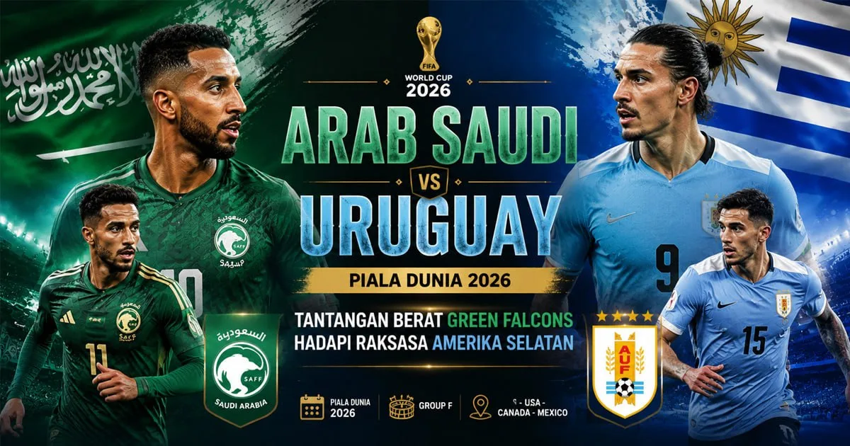 Arab Saudi vs Uruguay Piala Dunia 2026: Tantangan Berat Green Falcons Hadapi Raksasa Amerika Selatan