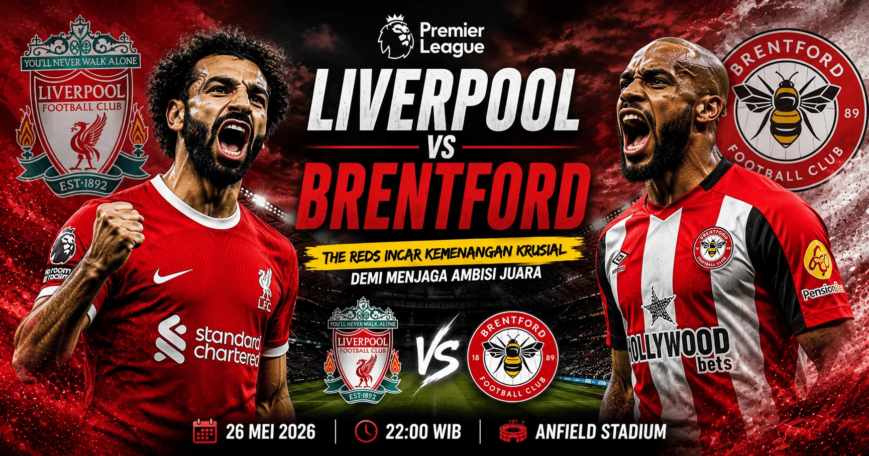 Liverpool vs Brentford: Kemenangan Krusial untuk Jaga Ambisi Juara
