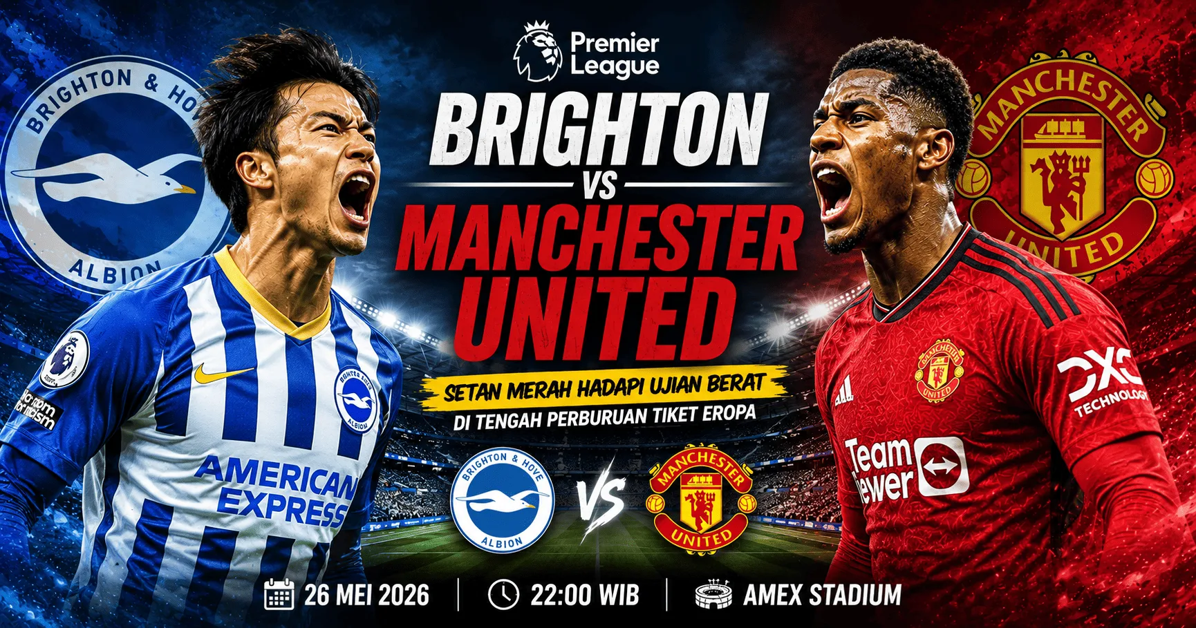 Brighton vs Manchester United: Ujian Berat Setan Merah di Amex