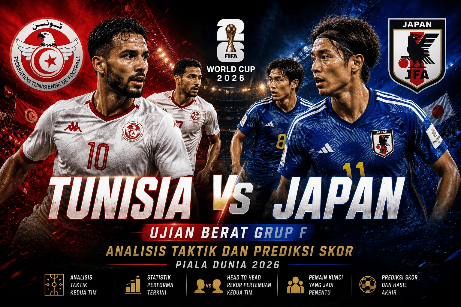 Tunisia vs Japan: Ujian Berat Grup F, Analisis Taktik dan Prediksi Skor Piala Dunia 2026