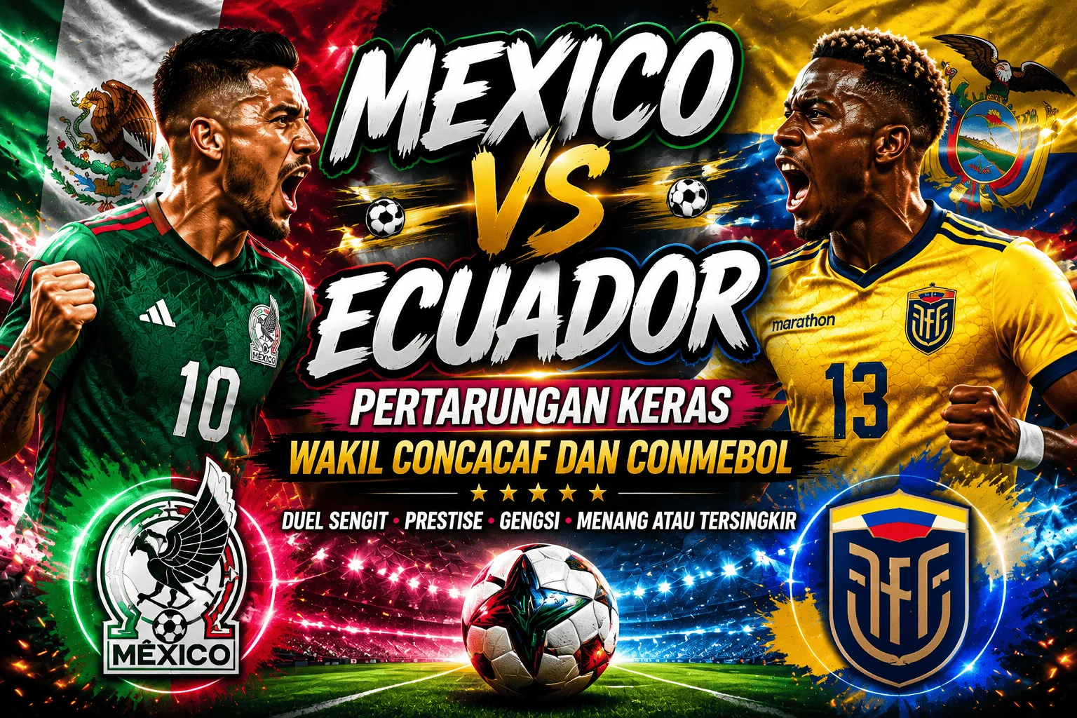 Mexico vs Ecuador: Pertarungan Keras Wakil CONCACAF dan CONMEBOL