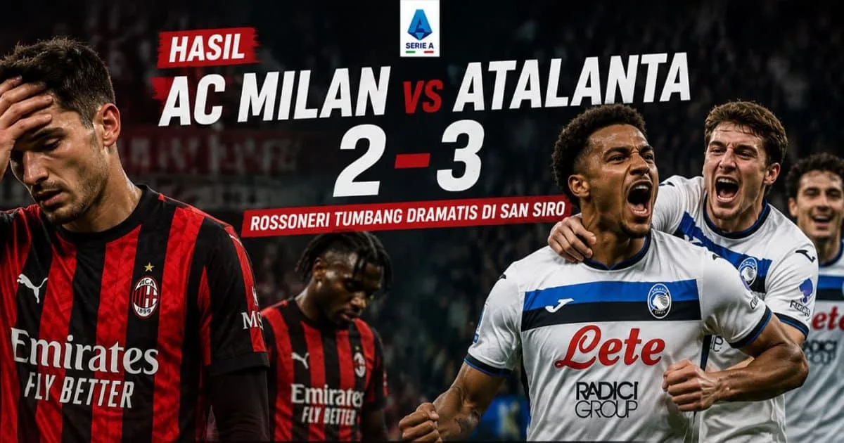 Hasil AC Milan vs Atalanta 2-3, Rossoneri Tumbang di San Siro