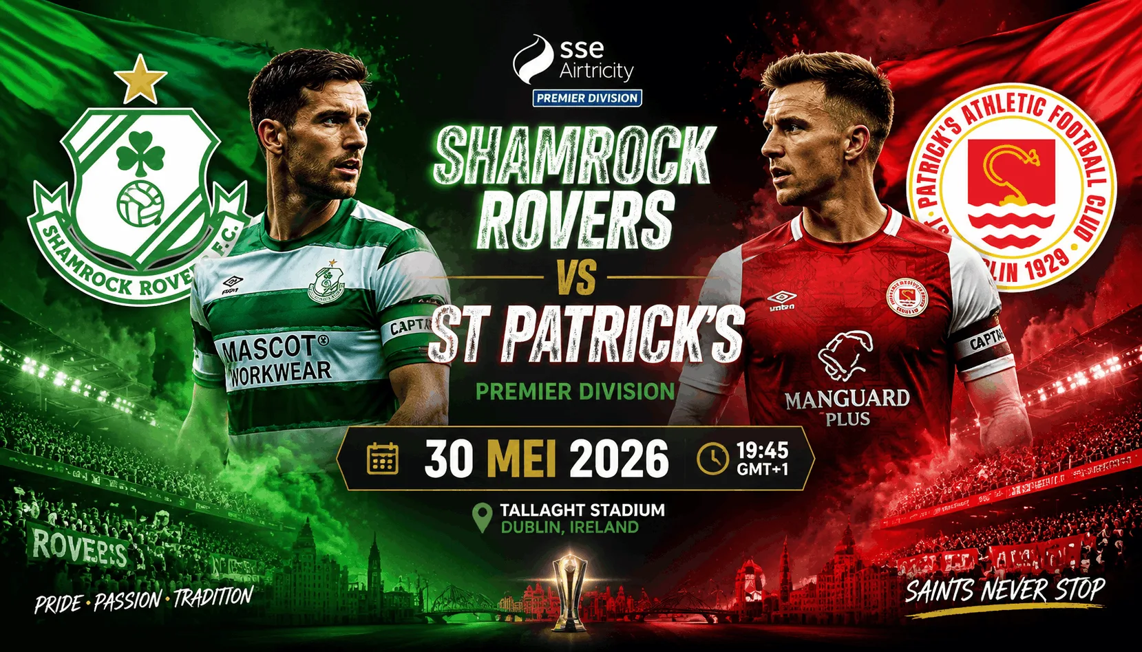 Preview Shamrock Rovers vs St Patrick's 30 Mei 2026: Derby Panas Premier Division Perebutan Poin Penting
