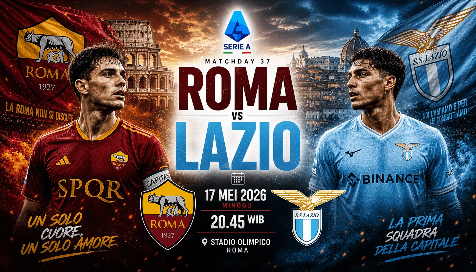 Derby della Capitale Memanas: Preview Roma vs Lazio 17 Mei 2026 di Serie A