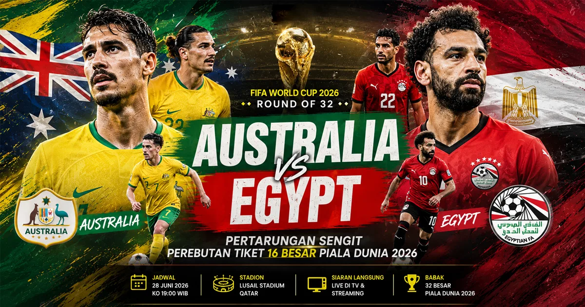 Australia vs Egypt: Pertarungan Sengit Perebutan Tiket 16 Besar Piala Dunia 2026
