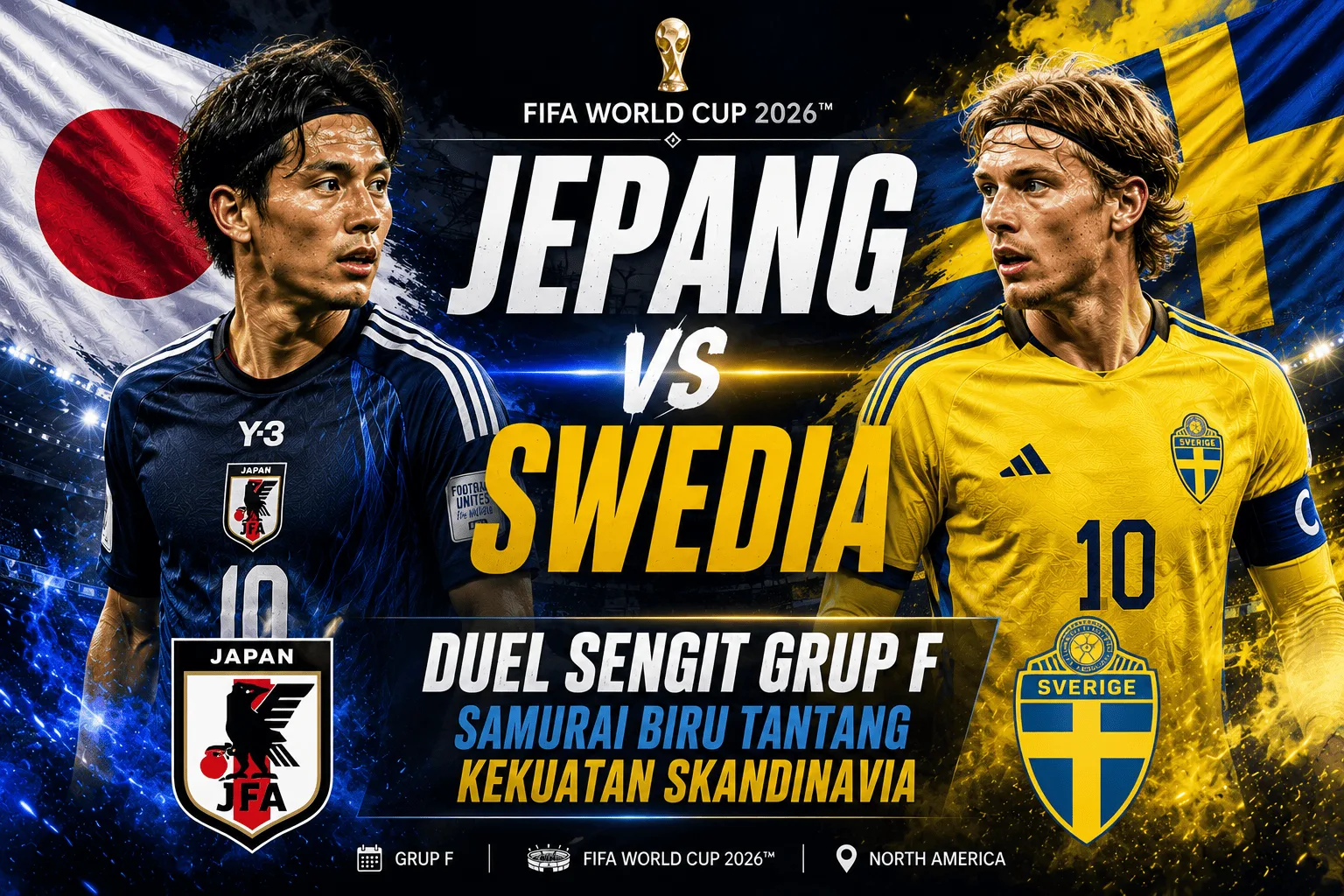 Jepang vs Swedia: Duel Sengit Grup F, Samurai Biru Tantang Kekuatan Skandinavia