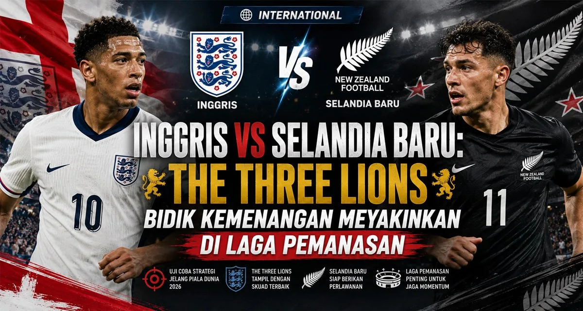 Inggris vs Selandia Baru: The Three Lions Bidik Kemenangan Meyakinkan di Laga Pemanasan