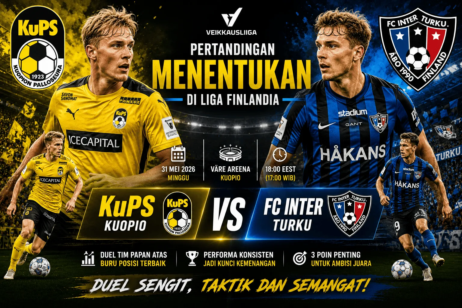 KuPS Kuopio vs FC Inter Turku: Pertandingan Menentukan di Liga Finlandia