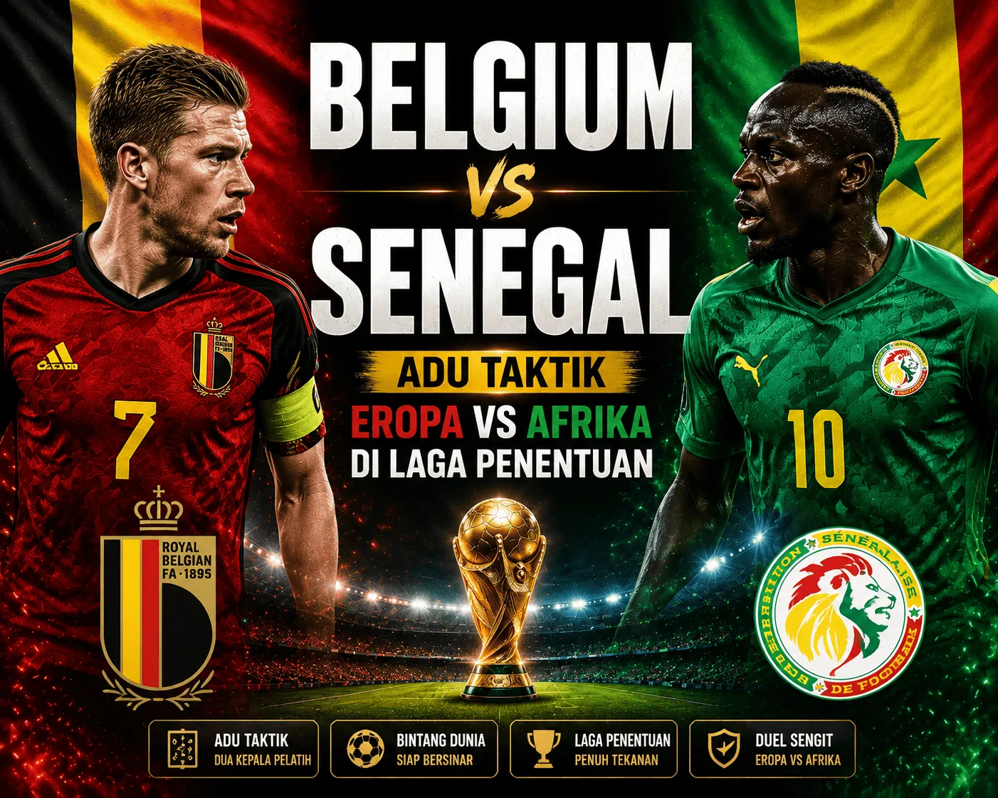 Belgium vs Senegal: Adu Taktik Eropa vs Afrika di Laga Penentuan