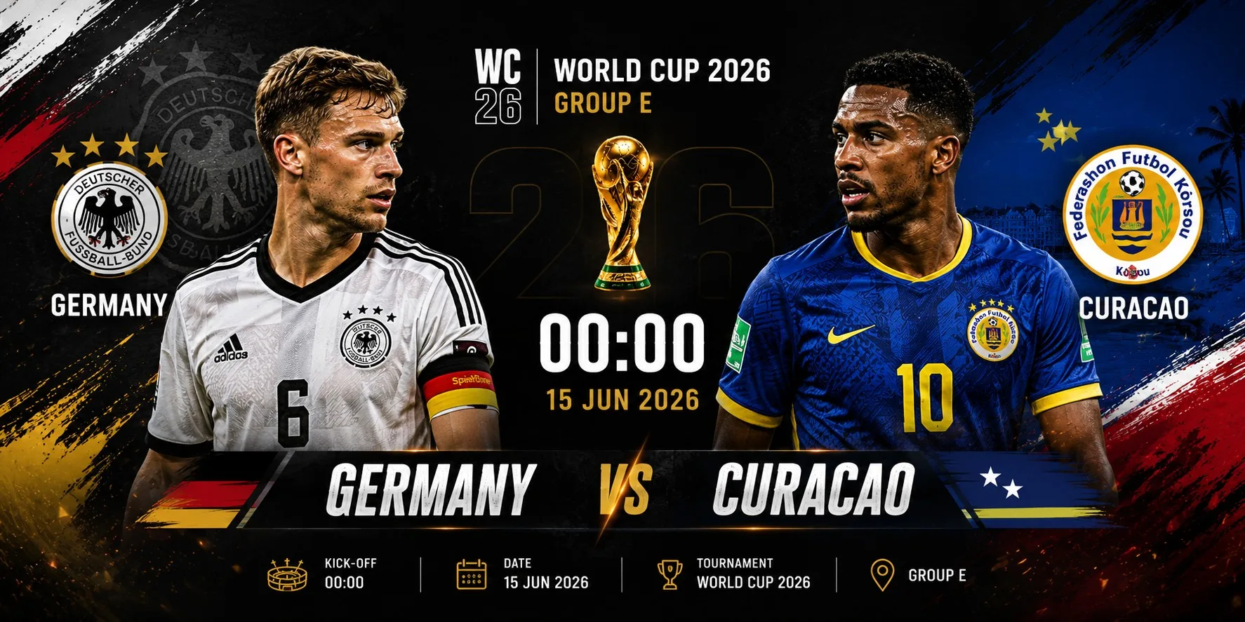 Jerman vs Curacao 15 Juni 2026: Prediksi Skor, Head to Head, Susunan Pemain dan Analisis Lengkap Piala Dunia 2026 Grup E