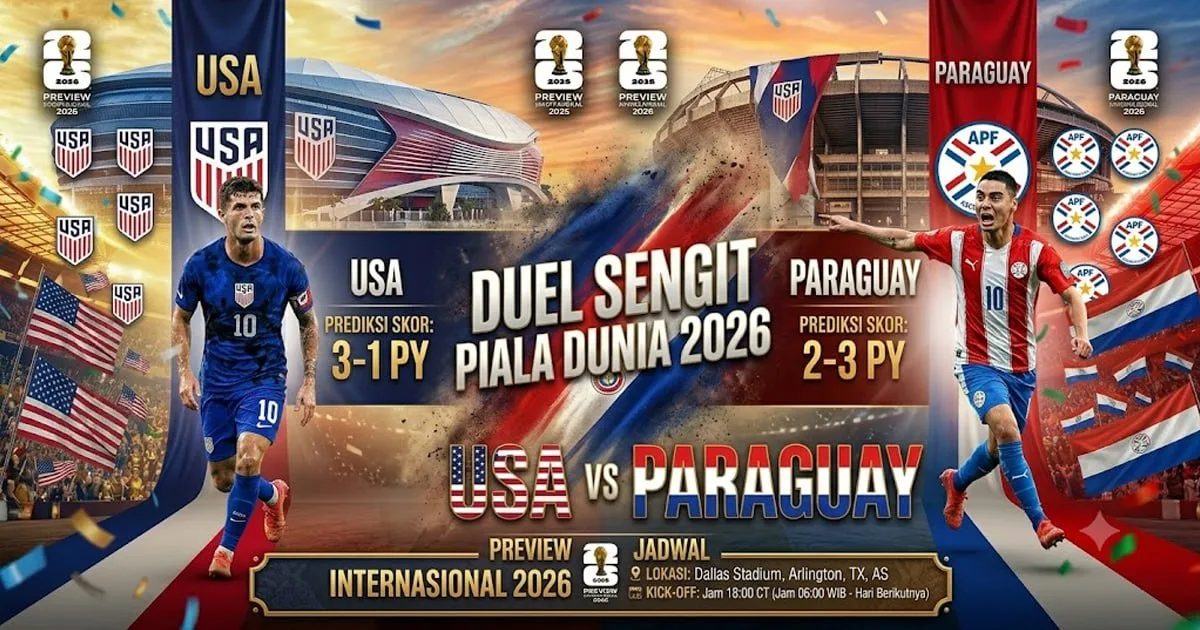 USA Menang Tipis 1-0 atas Paraguay di Piala Dunia 2026, Hasil Pertandingan dan Statistik Lengkap