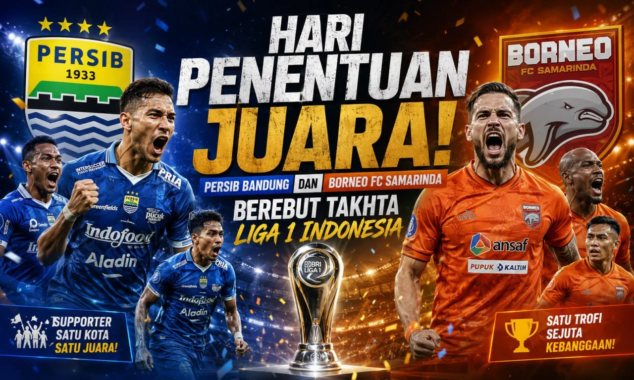 Hari Penentuan Juara! Persib Bandung dan Borneo FC Samarinda Berebut Takhta Liga 1 Indonesia