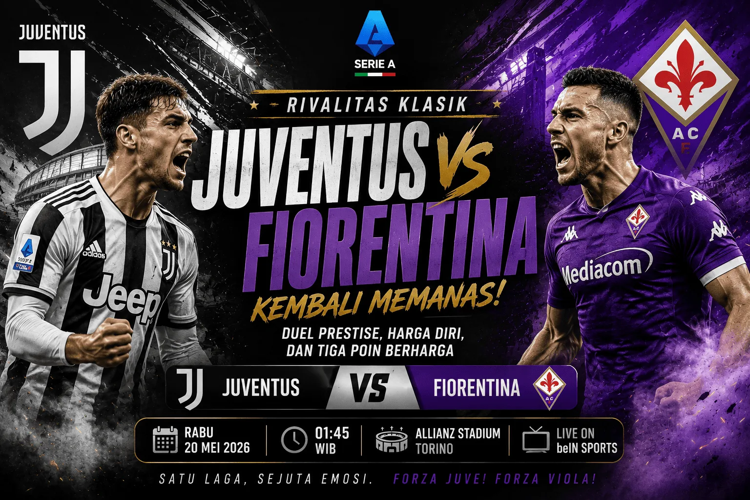 Juventus vs Fiorentina: Rivalitas Klasik Serie A Kembali Memanas