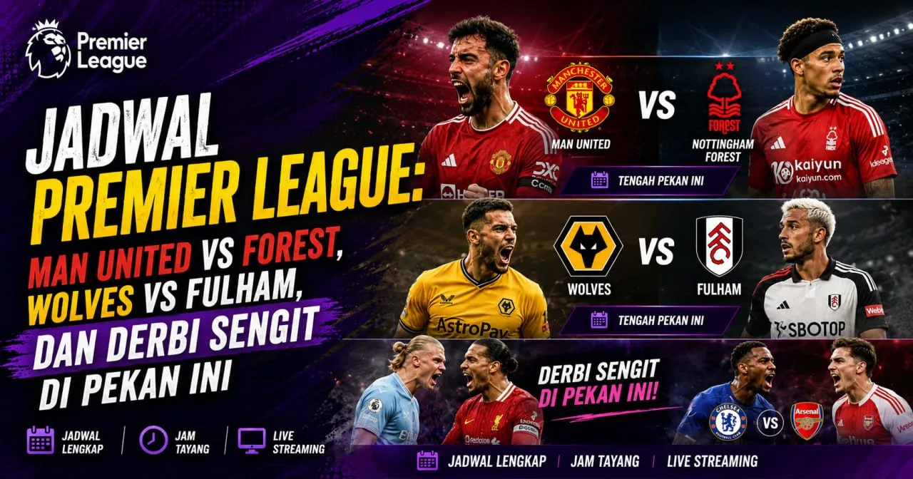 Jadwal Premier League: Man United vs Forest, Wolves vs Fulham, dan Derbi Sengit di Pekan Ini