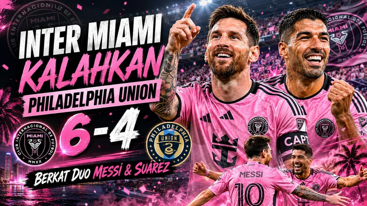 Inter Miami Kalahkan Philadelphia Union 6-4 Berkat Duo Messi & Suárez