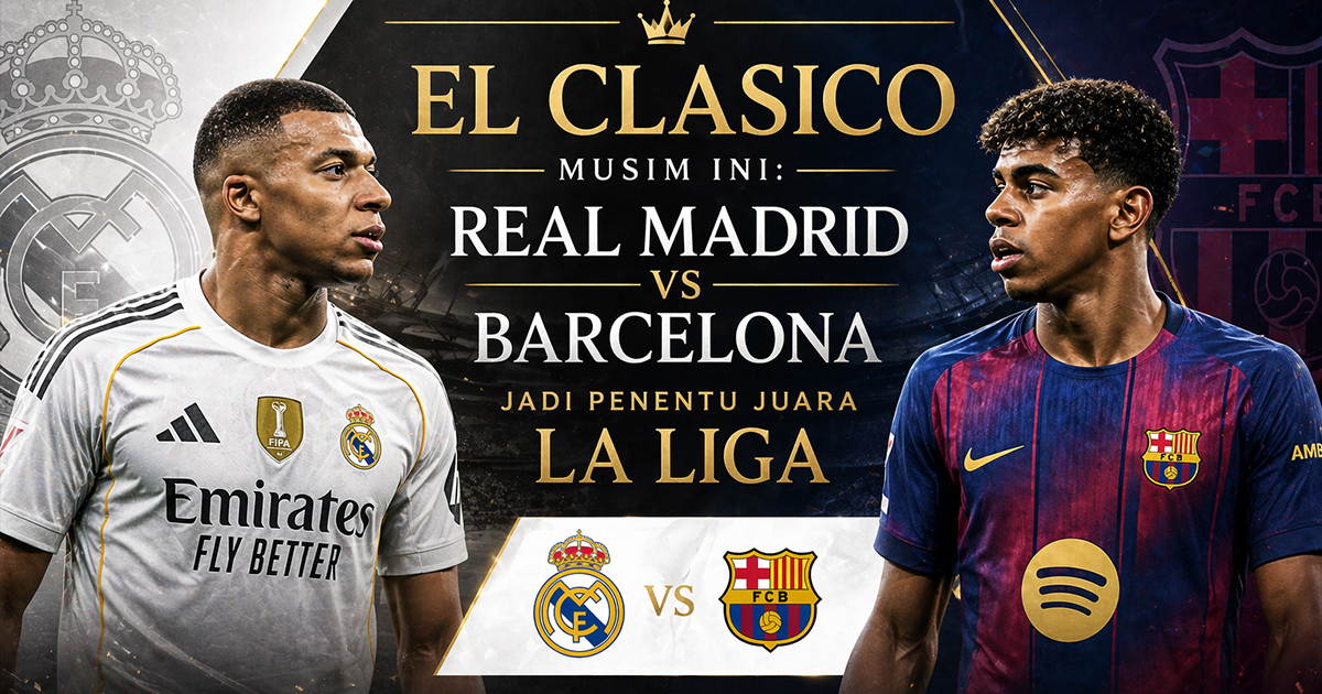 El Clasico Musim Ini: Real Madrid vs Barcelona Jadi Penentu Juara La Liga