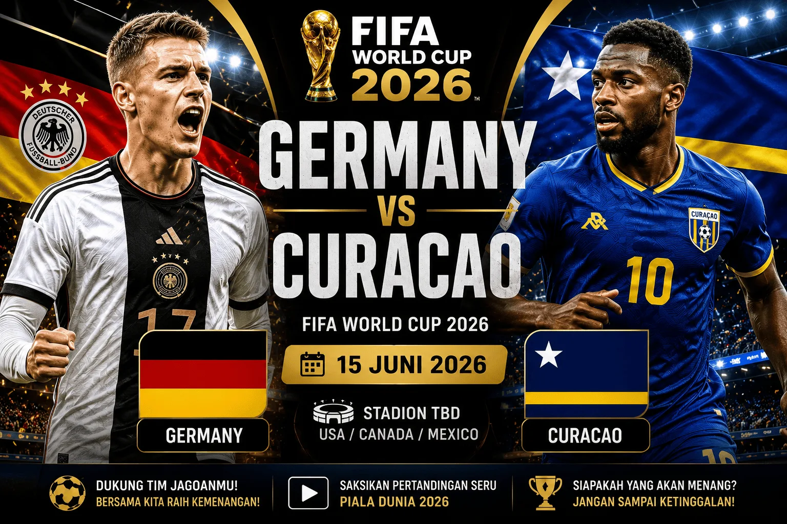 Prediksi Skor Germany vs Curacao Piala Dunia 2026: Head to Head, Susunan Pemain, dan Analisis Pertandingan
