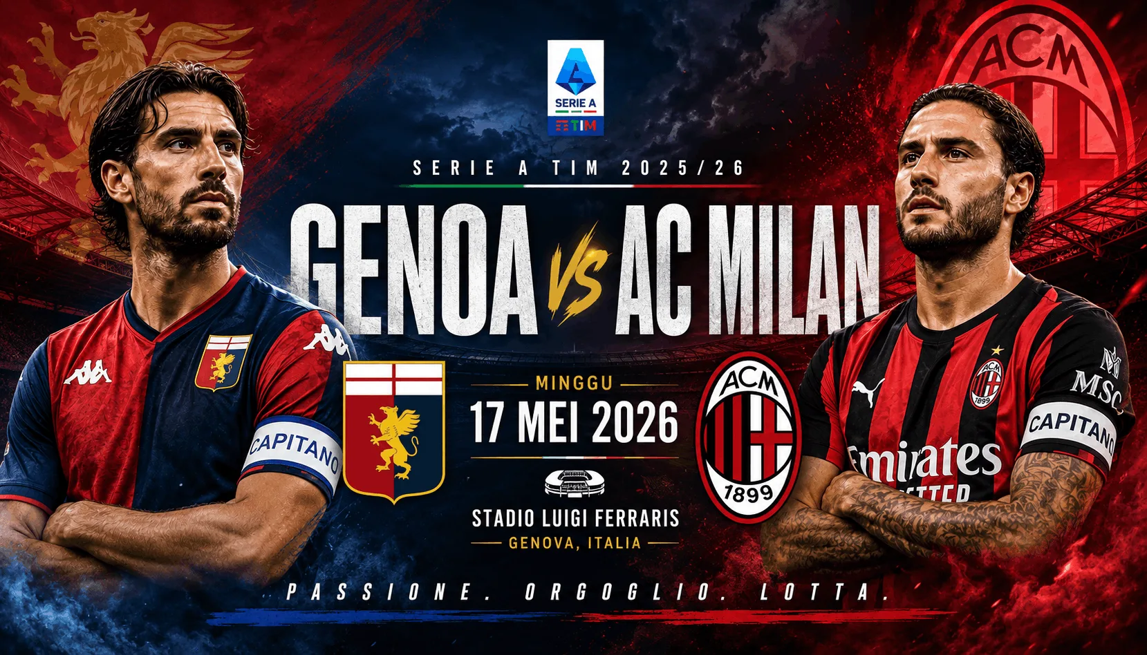 Genoa vs AC Milan 17 Mei 2026: Rossoneri Bidik Kemenangan Penting di Serie A