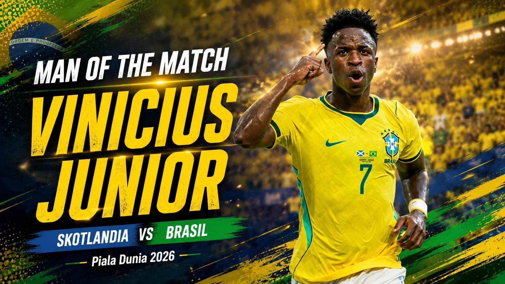 Man of the Match Skotlandia vs Brasil: Vinicius Junior Jadi Mesin Pembunuh Selecao
