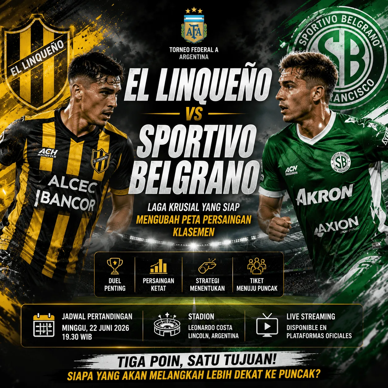El Linqueño vs Sportivo Belgrano: Laga Krusial yang Siap Mengubah Peta Persaingan Klasemen