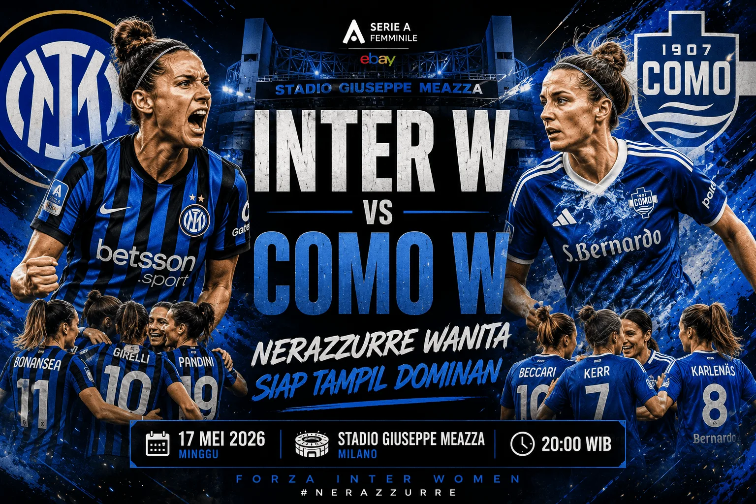 Inter W vs Como W: Nerazzurre Wanita Siap Tampil Dominan pada 17 Mei 2026
