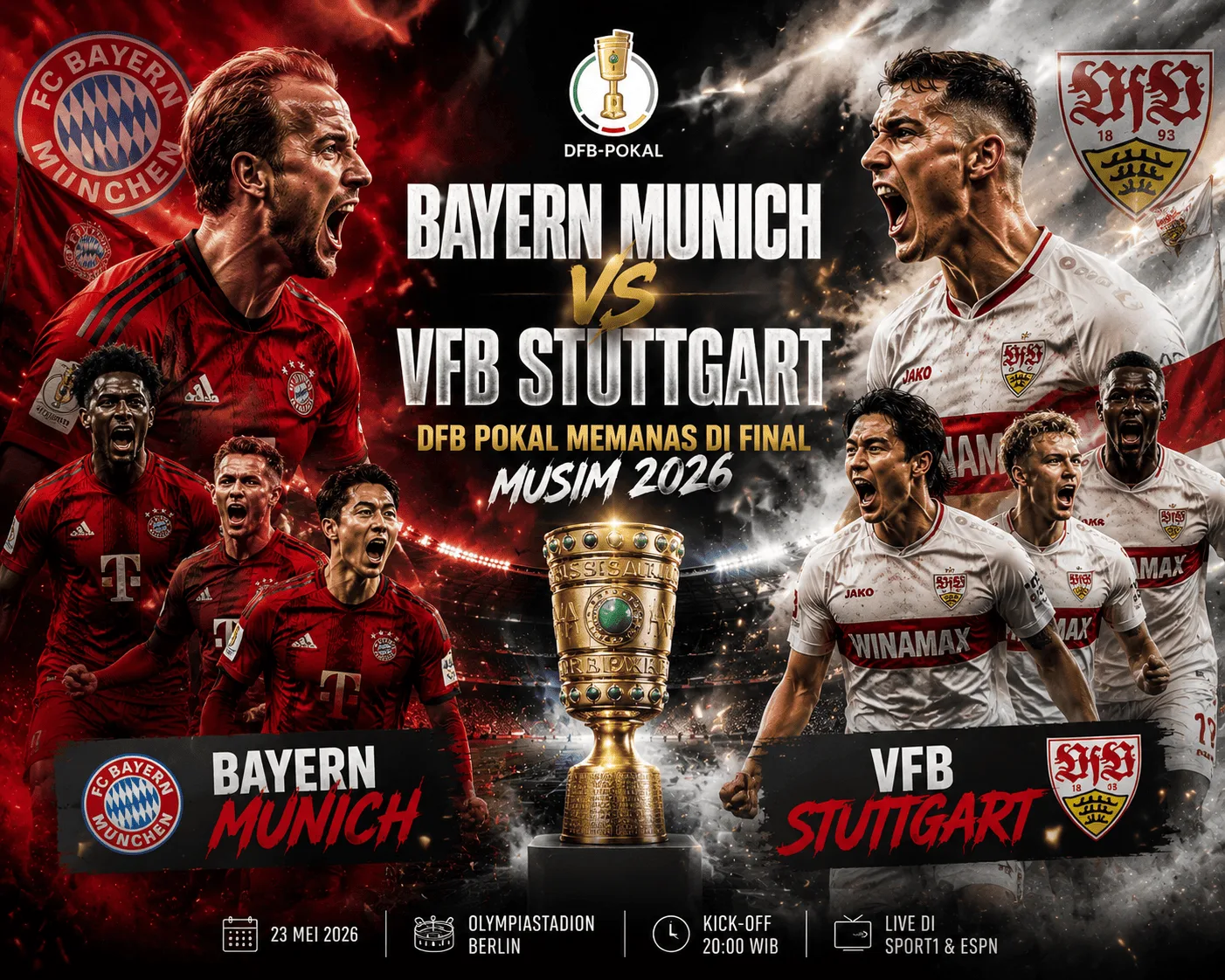 Bayern Munich vs VfB Stuttgart: DFB Pokal Memanas di Final Musim 2026