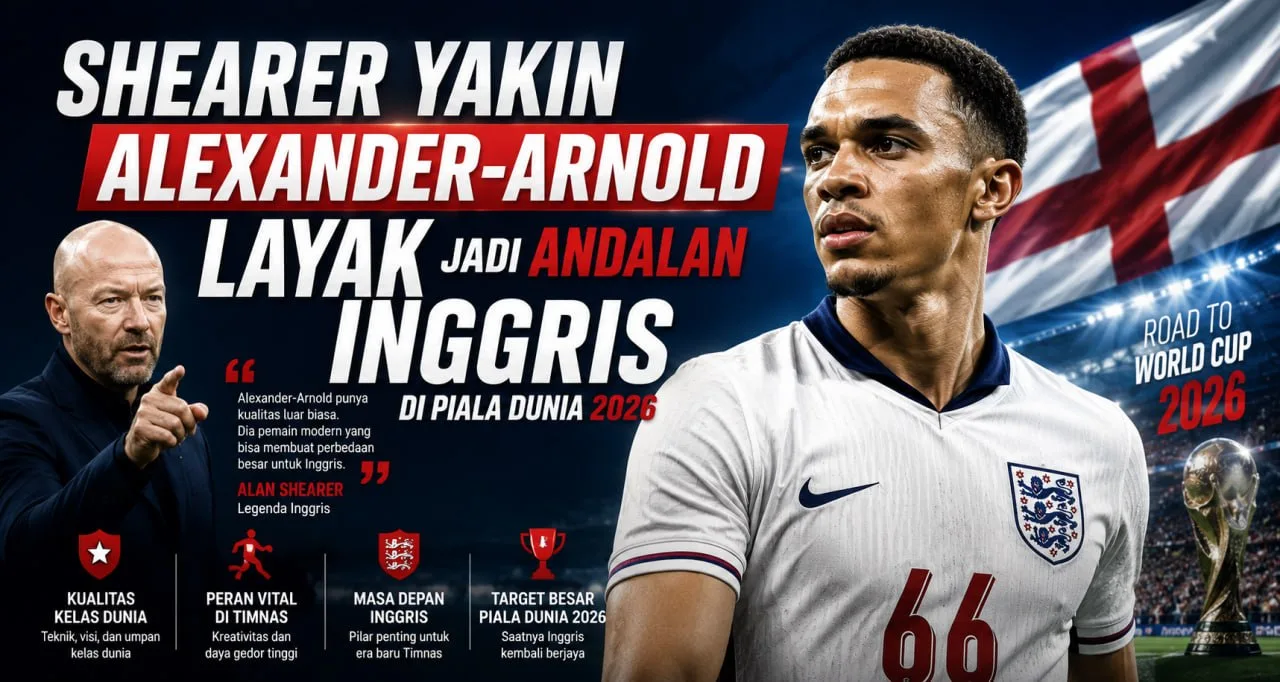 Shearer Yakin Alexander-Arnold Layak Jadi Andalan Inggris di Piala Dunia 2026